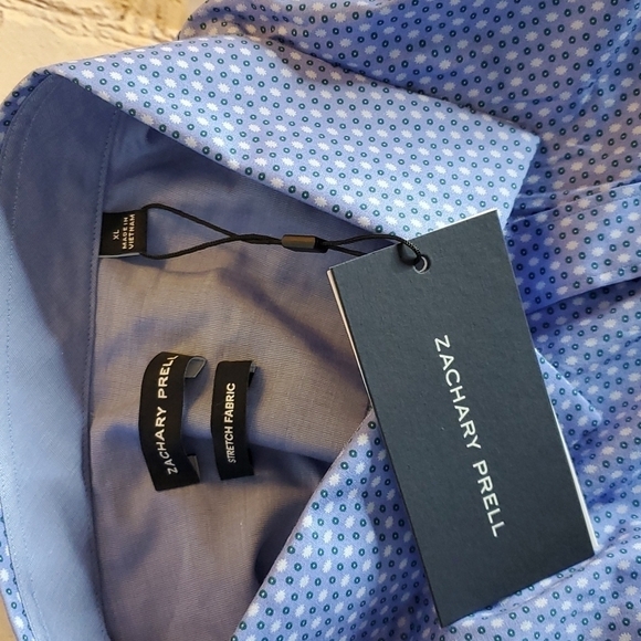 Zachary Prell Stretch Haidara Button Down in Cornflower Size XL NWT - Picture 4 of 8